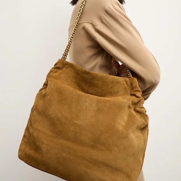 Veronica Beard Brown Suede Slouch Shoulder Bag - Picture 2 of 6
